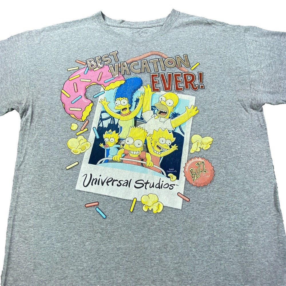 Universal Studios Simpsons Graphic Shirt XL Best Vacation Homer Bart Cartoon Tee